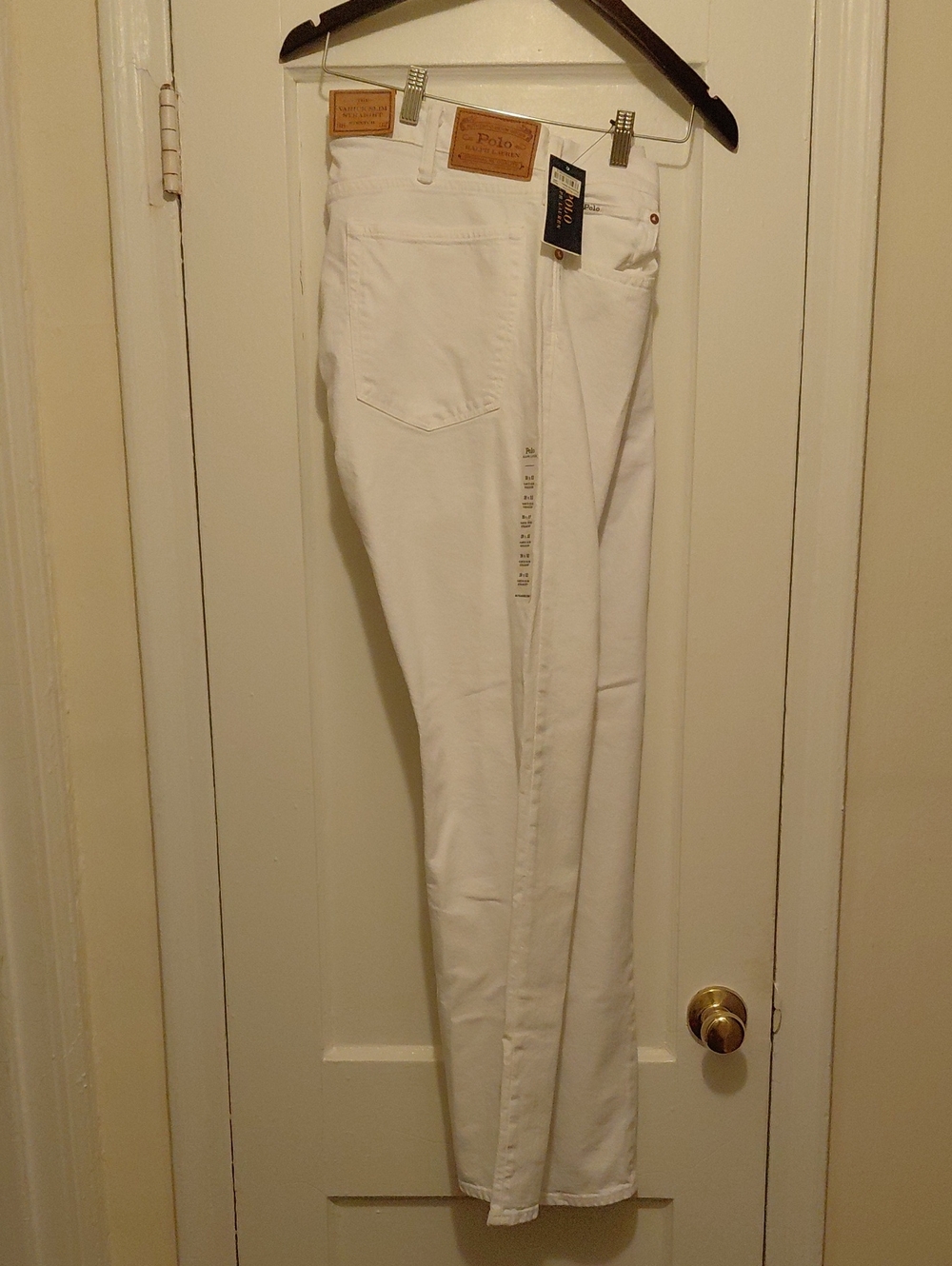 Mena Polo by Ralph Lauren White Varixk Strait Slim Jeans